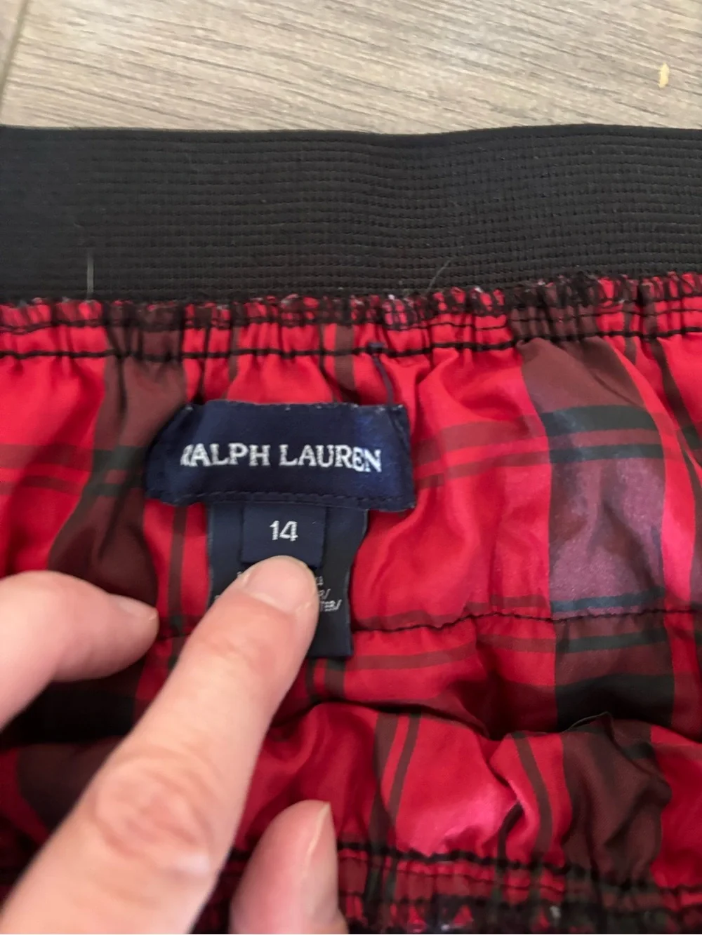 Ralph Lauren Girls Red Tartan Plaid Tiered Ruffle Skirt Size 14